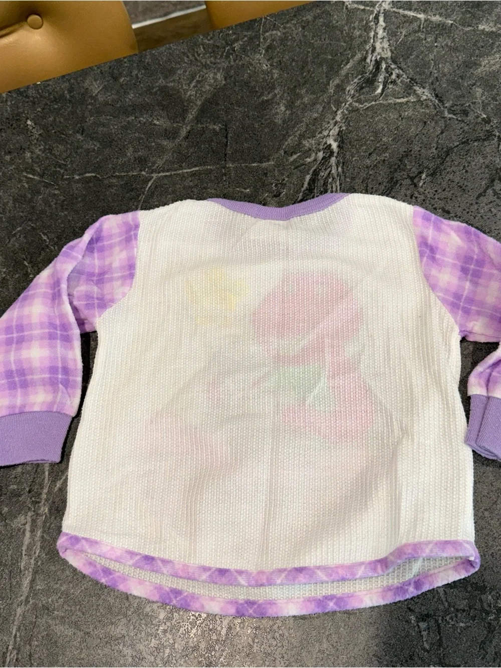 Vintage Barney pajama set girls 3T Bedtime pjs 90s purple plaid